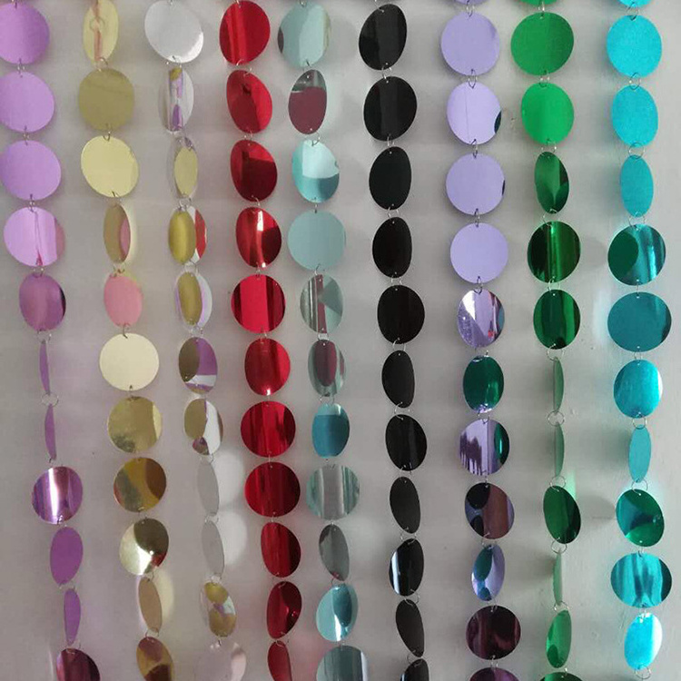 Wedding Party Round Sequin Curtain Circle Garland For Indoor Ceiling Decoration