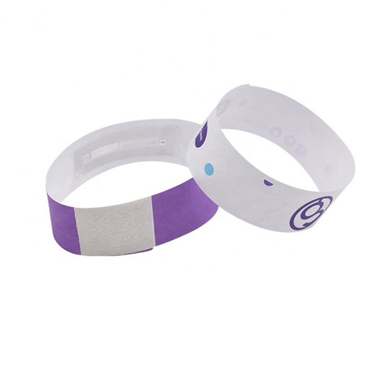 Custom logo smart paper wristbands low price t5577 rfid pairable tyvek bracelet tk4100 em4100 125kh