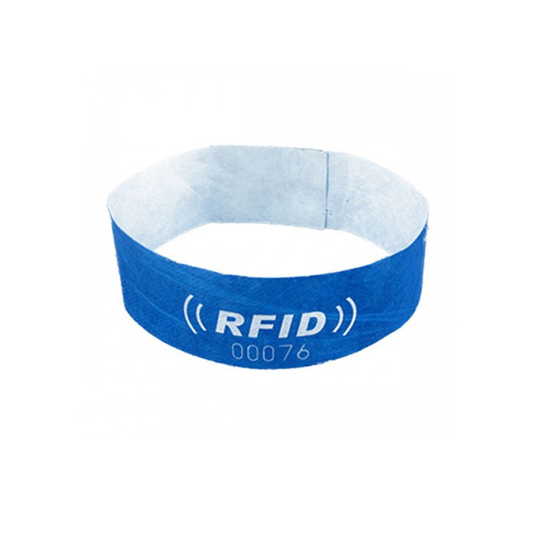 Custom logo smart paper wristbands low price t5577 rfid pairable tyvek bracelet tk4100 em4100 125kh