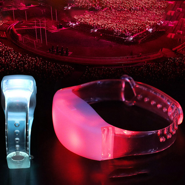 custom personalized wedding led lighted plastic bracelets battery chargegable light-emitting wristband