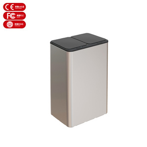 Garbage Indoor/outdoor 18L/24L/30L/40L classification stainless steel trash can/2 compartment waste bin/ metal dust bin