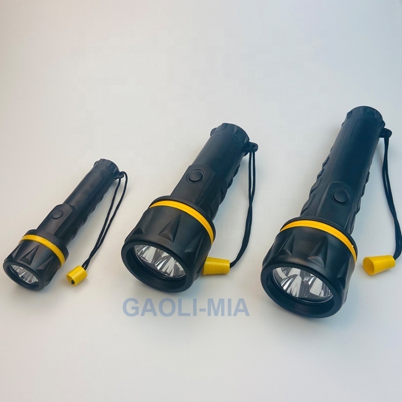 CHEAP 3 LED Plastic  FLASHLIGHT 1 YELLOW BULB FACTORY  3 D BATTERY OPERATED  RUBBERTORCH