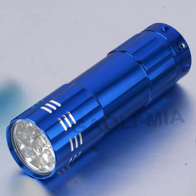 9 LED Aluminum flashlight mini torch AAA Battery Operated COB Promotional wholesales factory torch