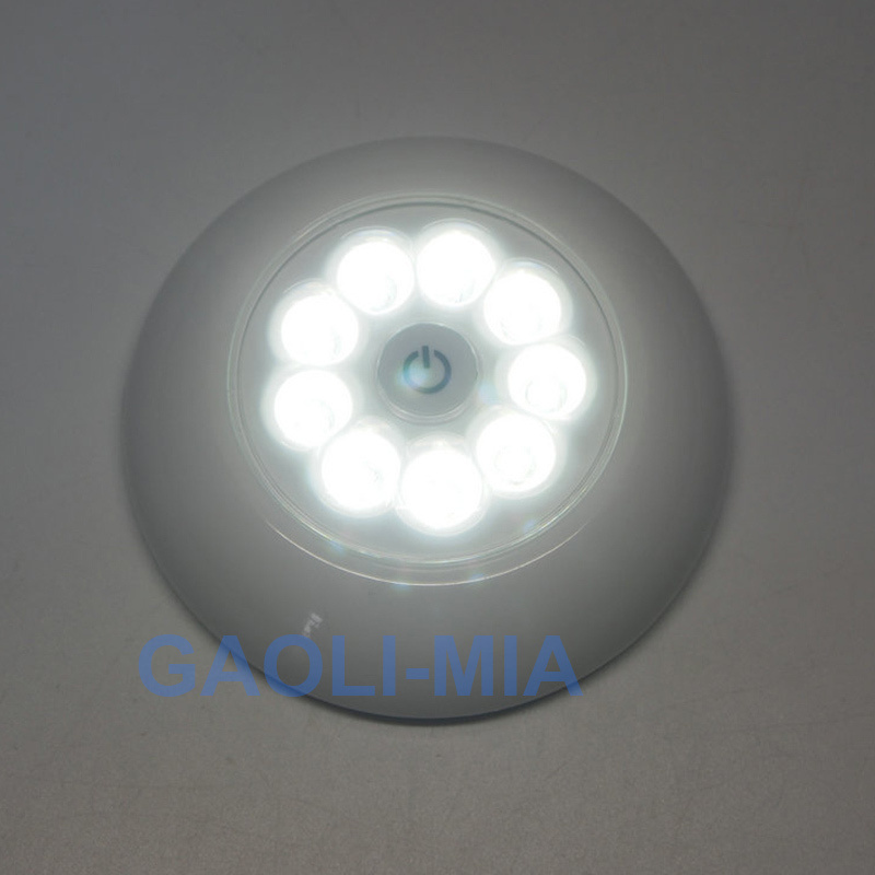 9SMD  LED REMOTE CONTROL LIGHT WIRELESS STICK ANYWHERE INDOOR ROUND  BATTERY OPERATED NIGHT LAMP