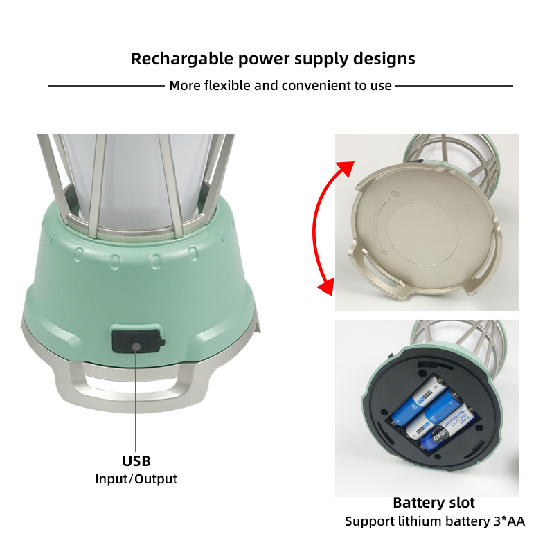 LED Camping Lantern Rechargeable Lights Portable Tent Lights 2 Modes IPX4 Waterproof Lantern Lamp for Power Outages