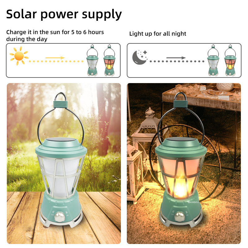 Solar Garden Table Light Outdoor Solar Powered Led Hanging Flickering Lantern Candle Flame Lamp Light