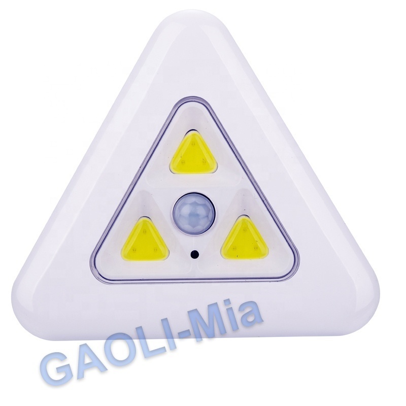 3 COB LED Triangle Corner 1W motion sensor light PIR infrared automatic 3AAA battery powered cheap stairs night wall lamp NEW