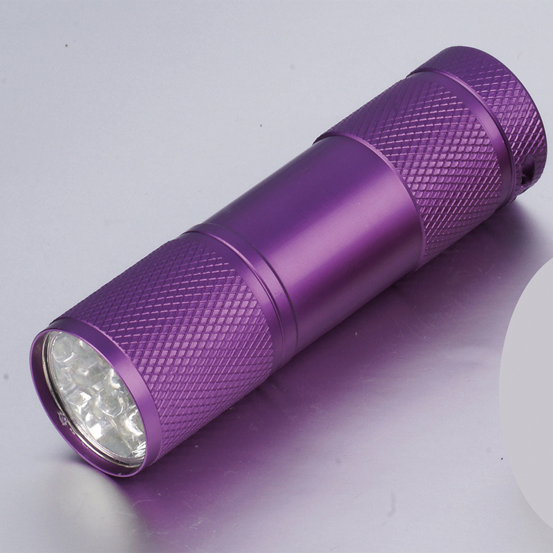 9 LED Aluminum flashlight mini torch AAA Battery Operated COB Promotional wholesales factory kids flashlight