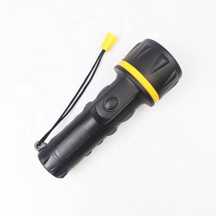 Wholesale D Battery operated 1F8LED/3LED plastic flashlight rubber surface torch light