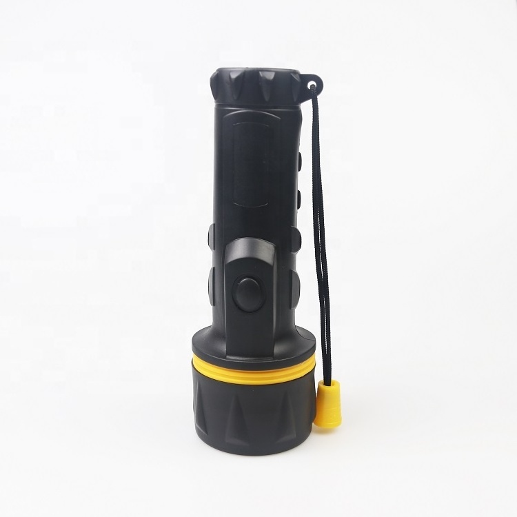 Wholesale D Battery operated 1F8LED/3LED plastic flashlight rubber surface torch light