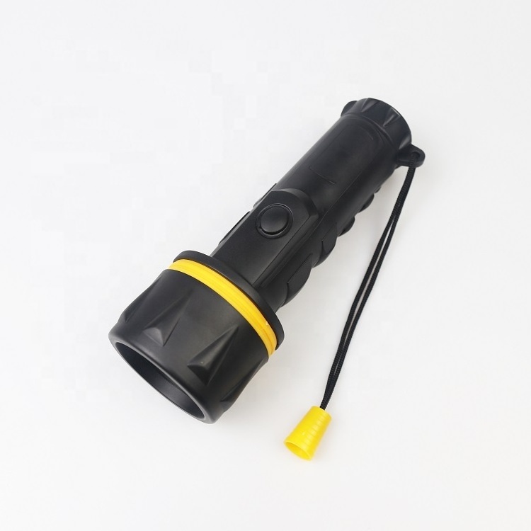 Wholesale D Battery operated 1F8LED/3LED plastic flashlight rubber surface torch light