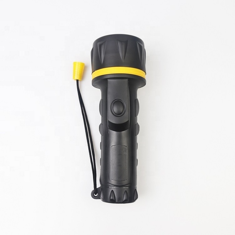 Wholesale D Battery operated 1F8LED/3LED plastic flashlight rubber surface torch light