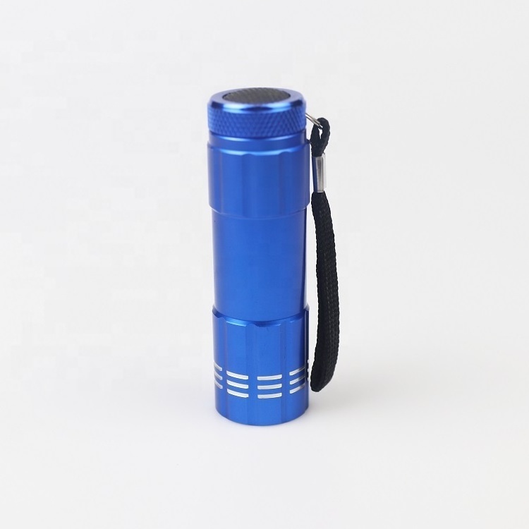 9 LED Aluminum flashlight mini torch AAA Battery Operated COB Promotional wholesales factory torch