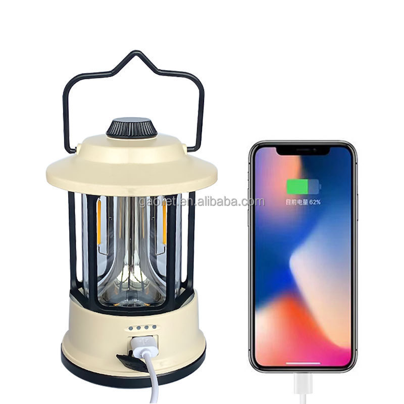 Camping Atmosphere Light Custom Outdoor Usb Rechargeable Lights Hooks Dimmable Waterproof Led Camping Lantern For Survival Kits