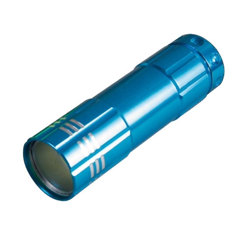 9 LED Aluminum flashlight mini torch AAA Battery Operated COB Promotional wholesales factory torch