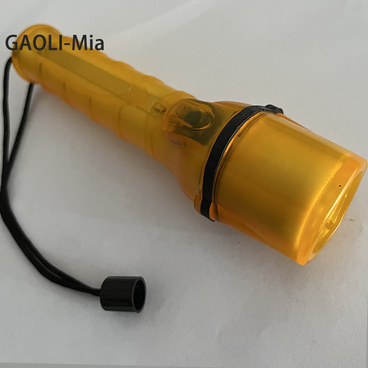 factory directly 3 led rubber flashlight yellow bulb krypton torchlight cheap AA battery power plastic torch