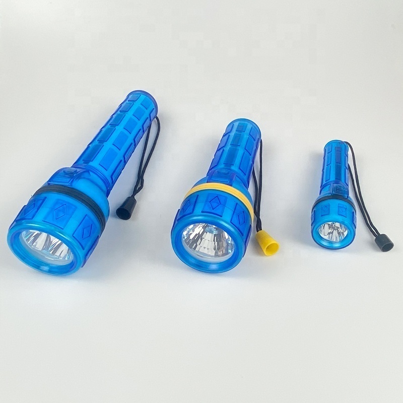 Wholesale factory 2AA  BATTERY  3 LED Plastic Rubber  flashlight torch for outside