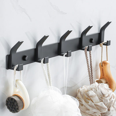 Modern Wall Hooks Metal Black Towel Hooks Bathroom Door Cloth Hanger Hook Coat Rack Wall Mounted