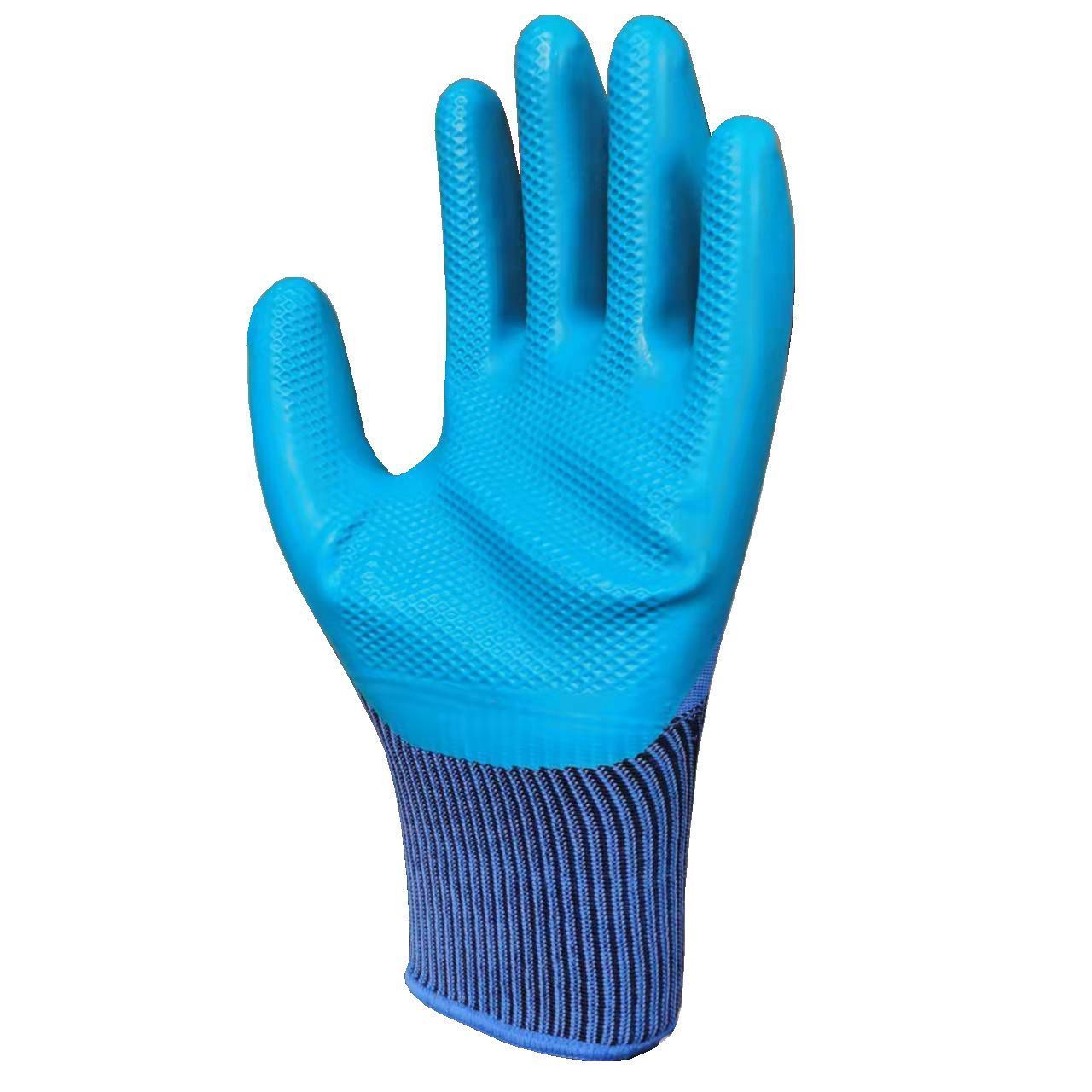 13 Gauge Embossed Latex Gloves Rubber Coated Soft Physical Non-slip Working Safety Hand Gloves