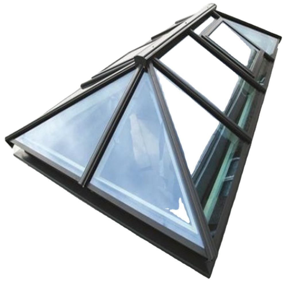 Gaoming Customized Roof Skylight Insulating Double Glass Top Flat Roof Tempered Glass Ventilation Aluminium Loft Skylight Window