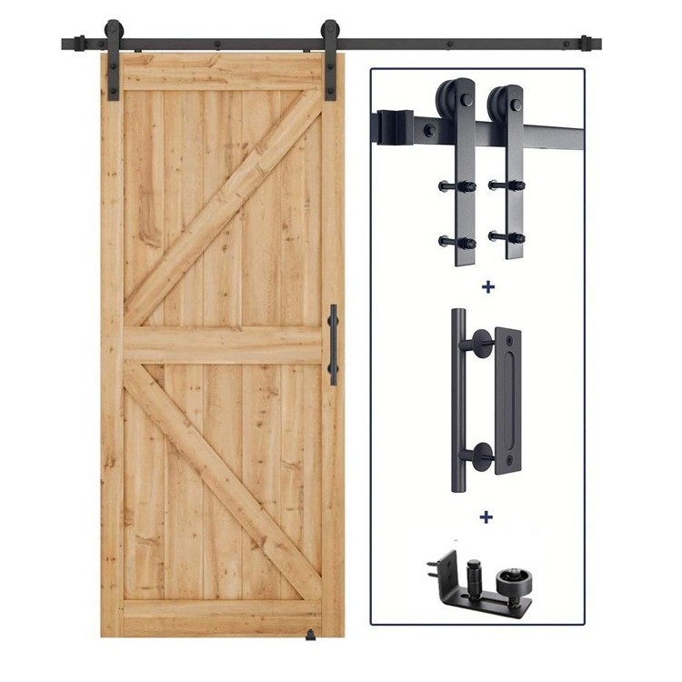 Gaoming Barn Door Lifting Rail Complete Set Of Detachable Wooden Door Hardware For Household Sliding Door Track Sliding Rail