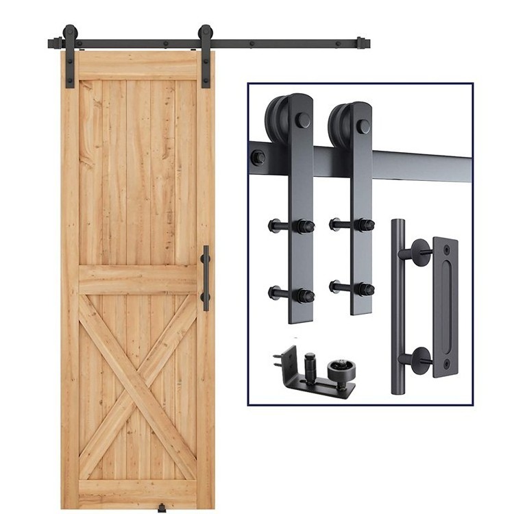 Gaoming Barn Door Lifting Rail Complete Set Of Detachable Wooden Door Hardware For Household Sliding Door Track Sliding Rail