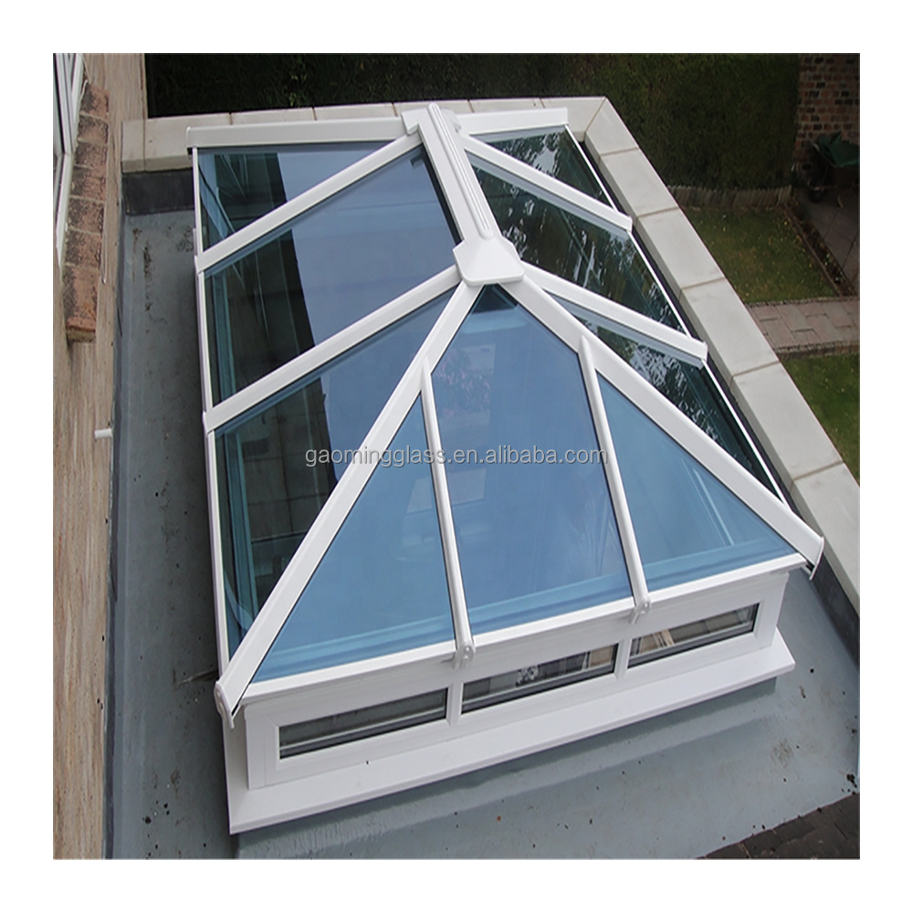 Gaoming High Quality Aluminum Frame Double Glass Roof Skylght High Rise Glass Windows cover dome house prefab skylight