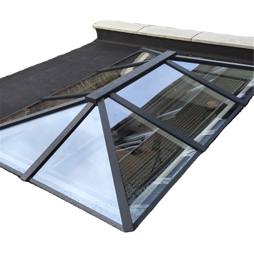 Gaoming Customized Roof Skylight Insulating Double Glass Top Flat Roof Tempered Glass Ventilation Aluminium Loft Skylight Window