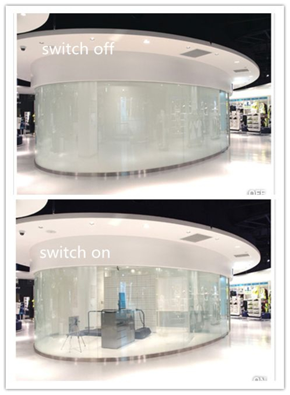 Office Companies, Shopping Malls, Hotels Electronic Pdlc Magic Switchable Smart Glass Film