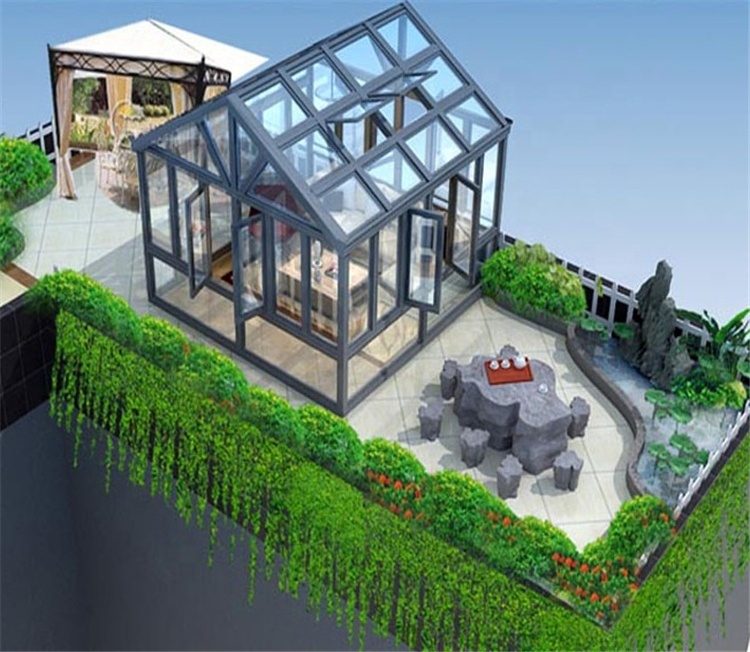 Gaoming aluminium sunroom kit / outdoor glass room / sun room glass house