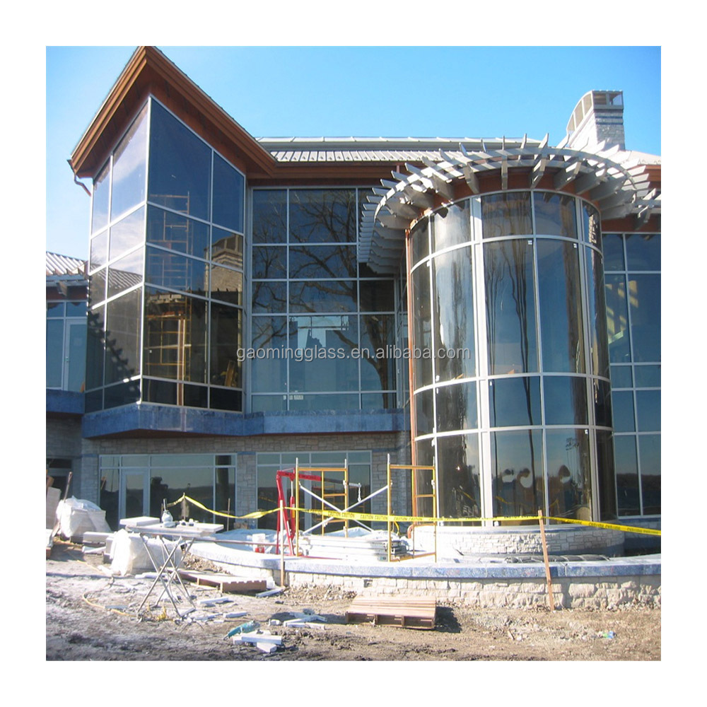 Gaoming building insulated laminated glass glazing aluminum curtain wall facade