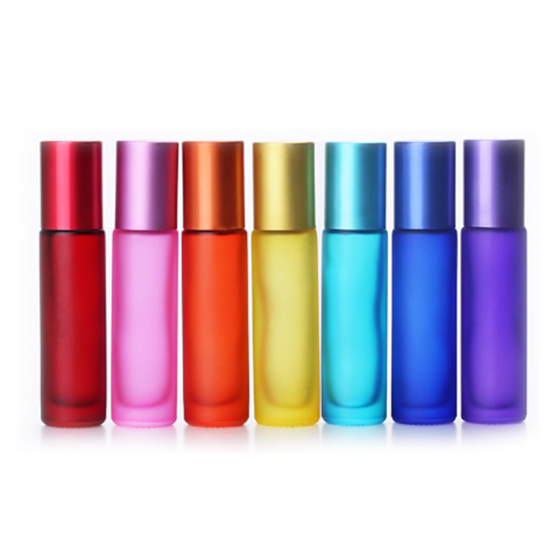 blue clear amber brown 5ml 10ml 15ml essential oil perfume glass roll on bottle bottles with roller ball for lip blame