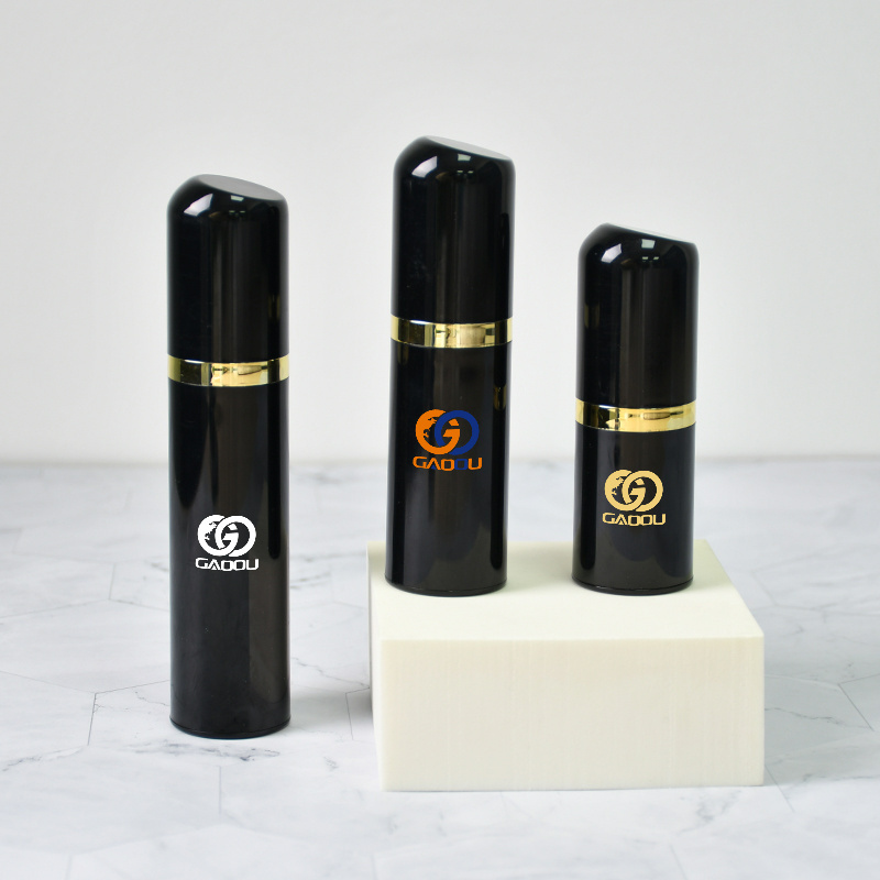 Luxury Black Acrylic Plastic Skincare PP Empty Liquid Foundation Airless Lotion Bottles with Pump 15ml 30ml 50ml 100ml