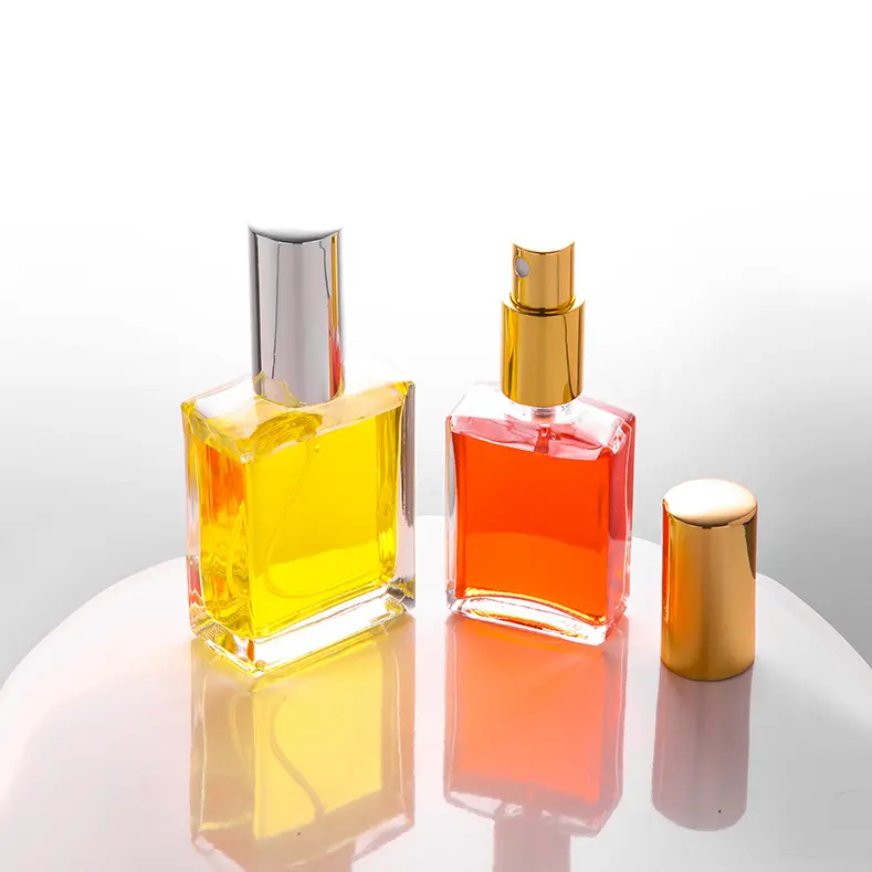 Wholesale custom luxury perfume spray bottles 30 ml 50 ml rectangle square empty glass perfume bottle