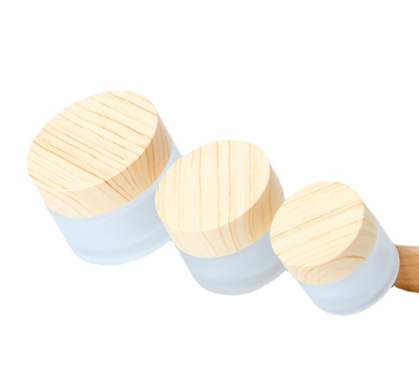 manufacturers eco friendly tall round large 30ml 10ml 60ml clear glass skincare makeup containers bamboo cosmetic packaging