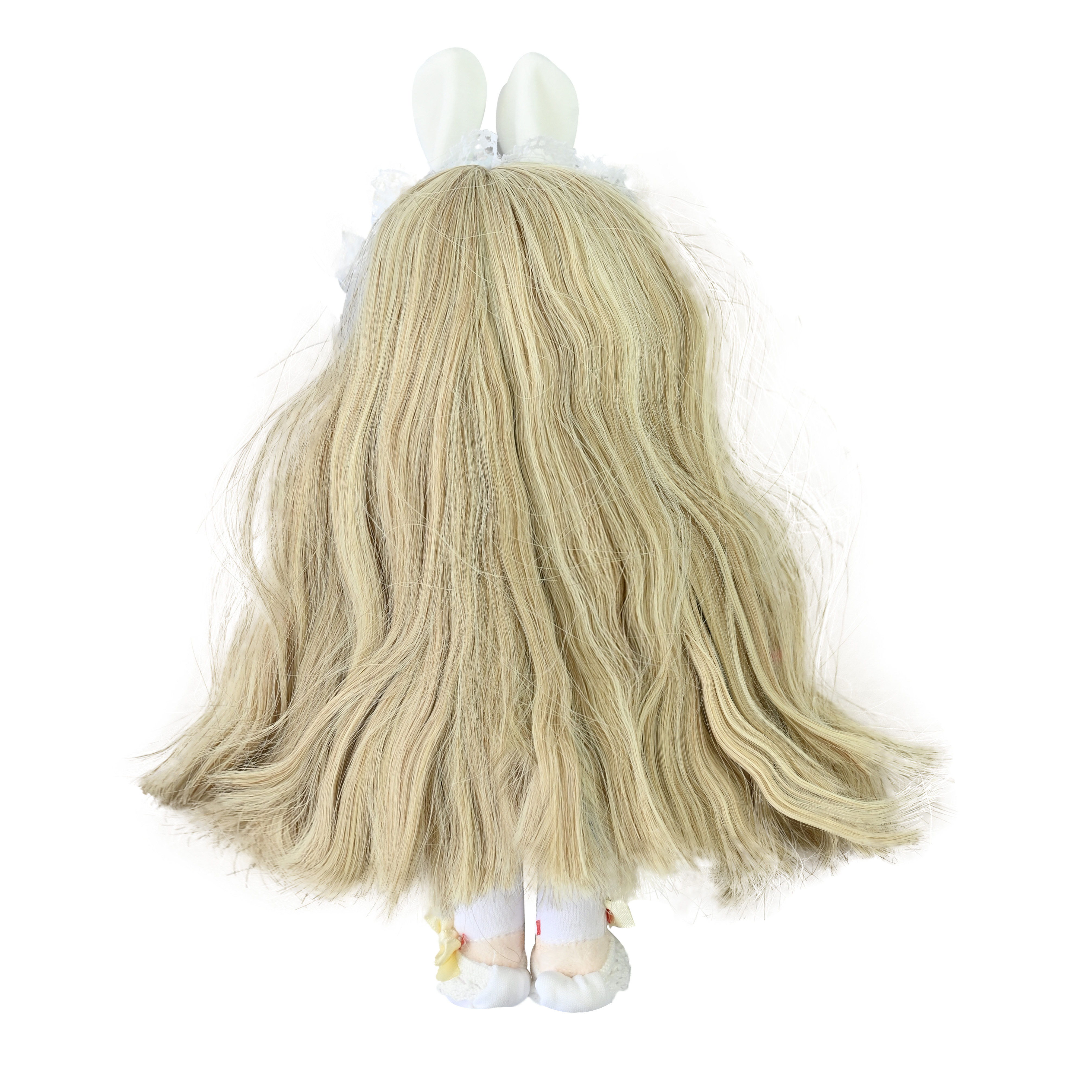 Free Shipping Fashion Cute Long Blonde Hair Handmade Reborn Baby Doll Girls Custom Plush Doll