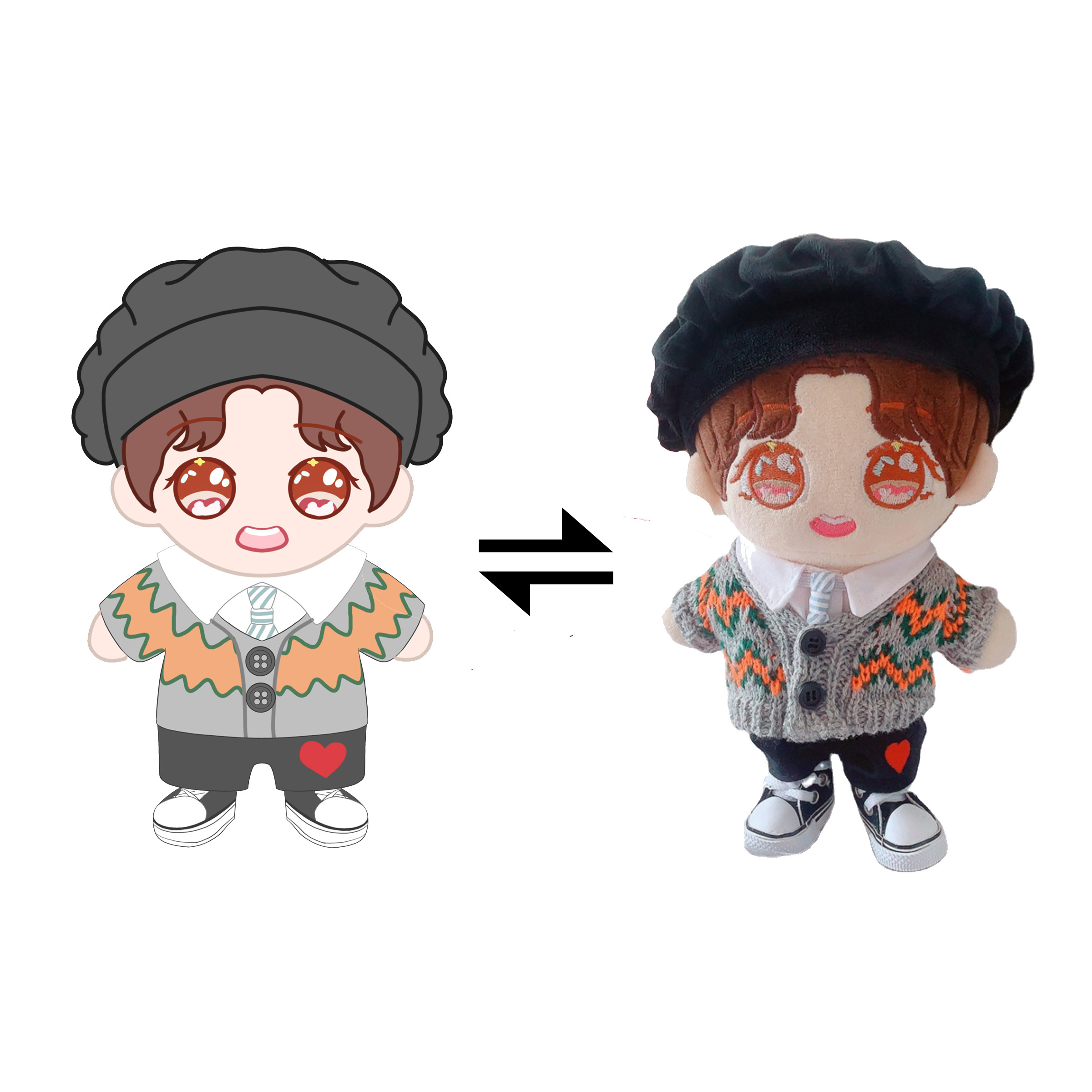 Custom Plushie Make Your Own Artwork To Plushie Stand Up Stuffed Kpop Idol Doll Plushies