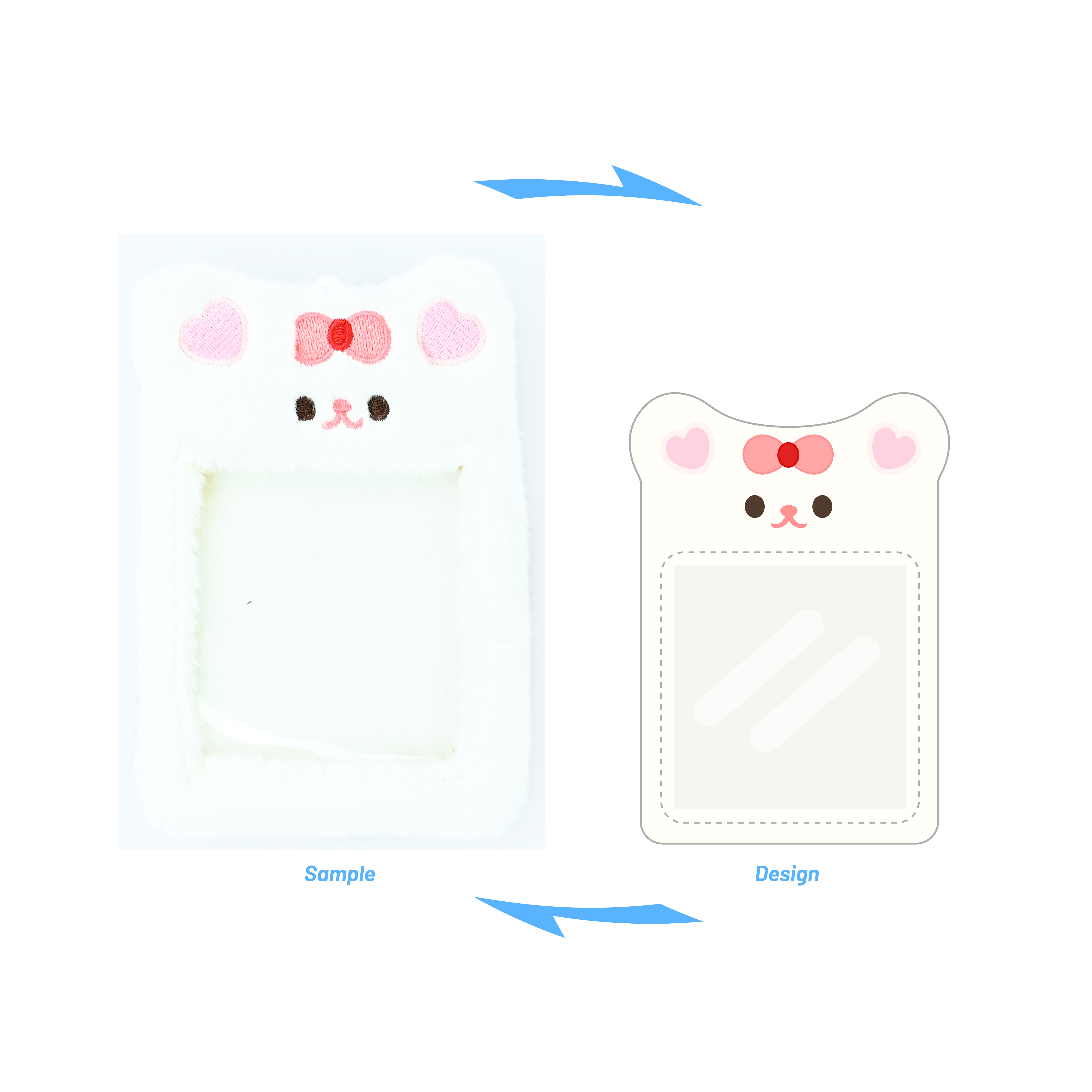 Customizable  K pop plush photo card holder customized lovely idol photo card holder  key chain card Holders