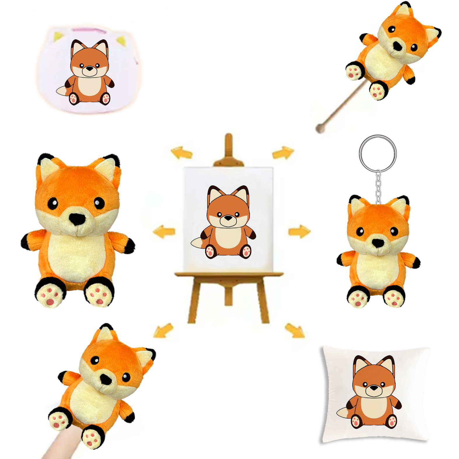 Customized fashionable cute fox plush toy design  exquisite animal  small fox plush animal toy Rainforest Adventure Collection