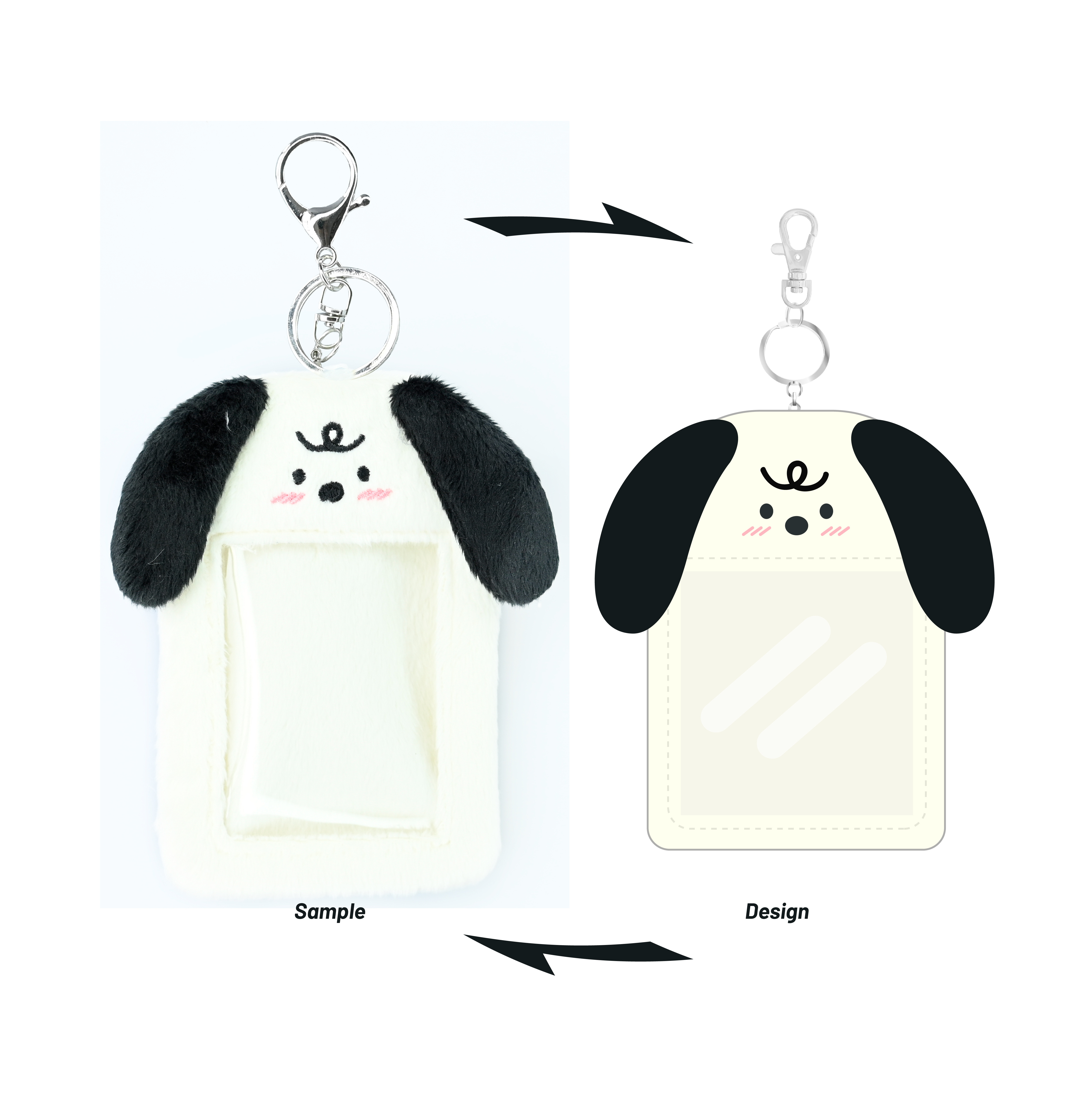 Customizable  K pop plush photo card holder customized lovely idol photo card holder  key chain card Holders