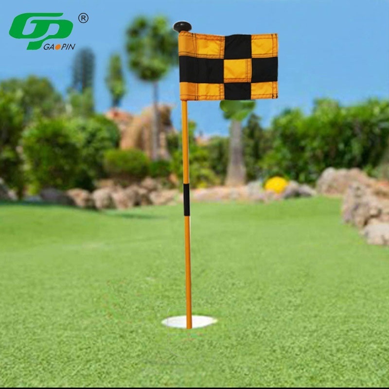 Factory Sale Fiberglass Portable 2-Section Design Golf Hole Cup And Flag Golf Pin Flags Hole Cup Set Putting Green Flag For Yard