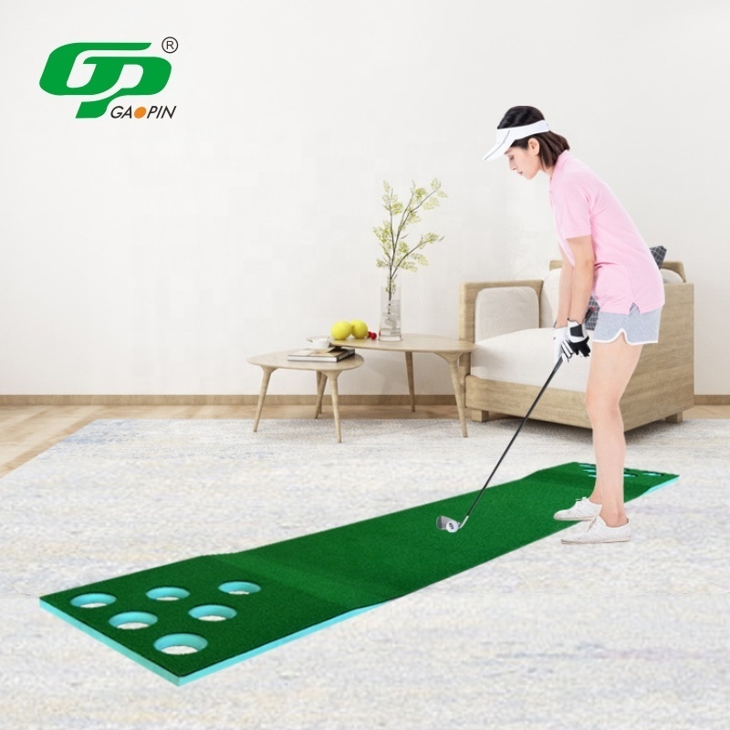 Newly Practice Portable Indoor Outdoor 12 Holes Golf Putting Mat Game Set Green Mini Golf Artificial Grass Putting Green Mat