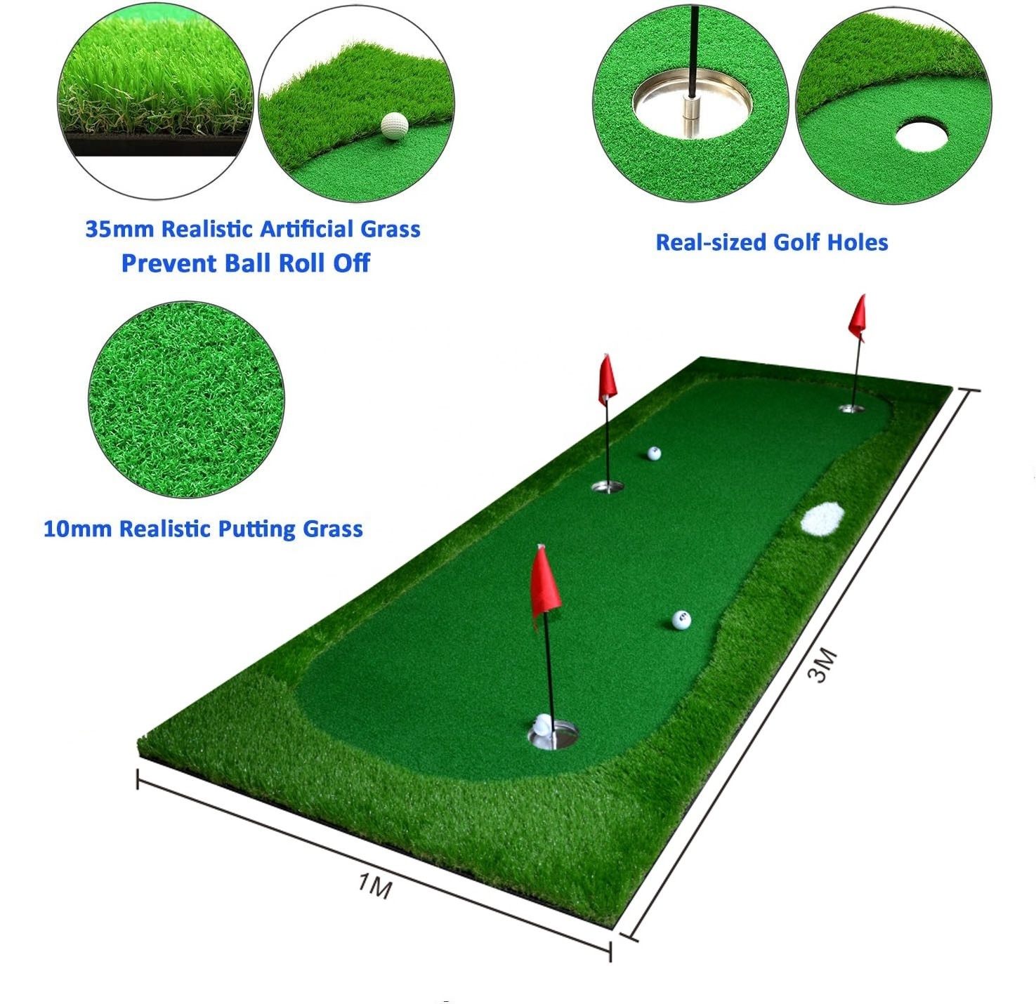 Professional Golf Practice Putting Green Mat Training Aid Mini Golf Artificial Grass Putting Green Mat For Outdoor Indoor Use