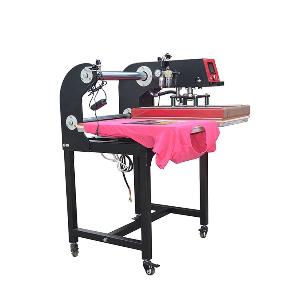 NO MOQ Laser Light Dual table Blank Pneumatic T-shirt Sublimation Auto Open Flatbed Printing Heat Press Machine