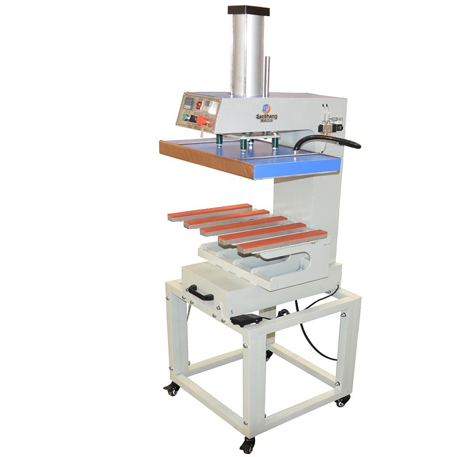 Garment industry customized design pneumatic air pressure textile glue heat fusing heat press machine