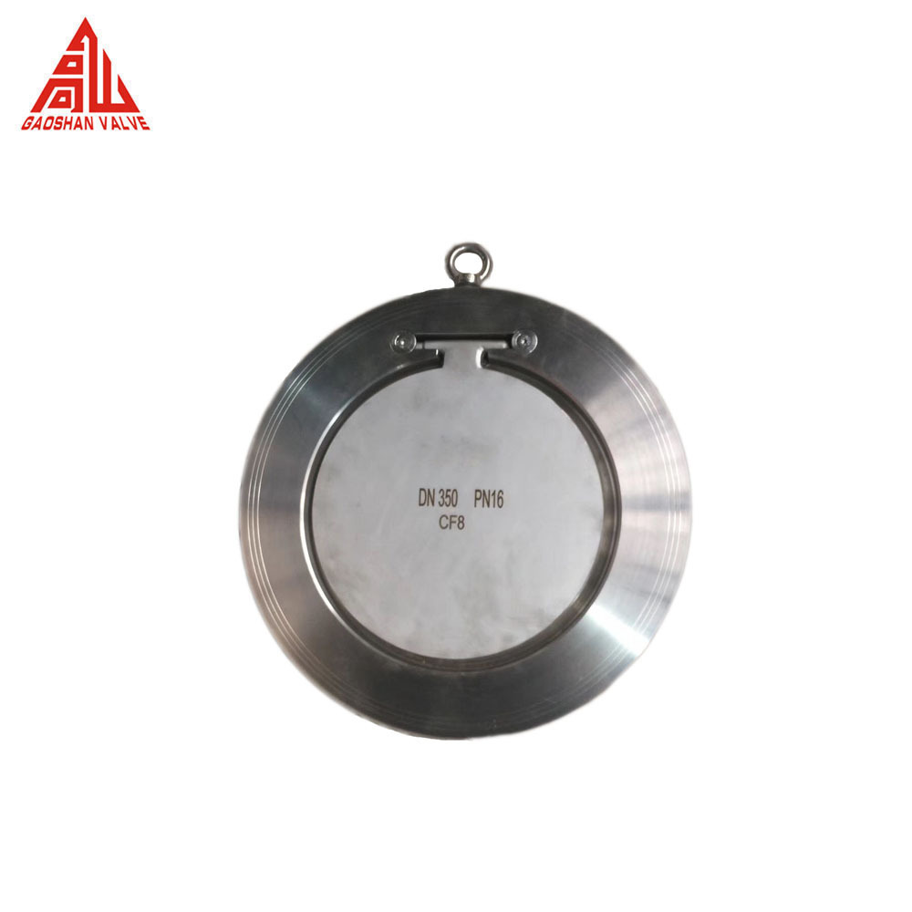 H74X Check Valve DN100 PN16 Stainless Steel Rubber Seal Single Disc Wafer Check Valve