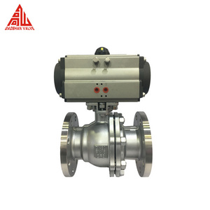 Float Ball Valve SS CF8 PN16 Ball Valve Pneumatic Actuator Stainless Steel Ball Valve DN80