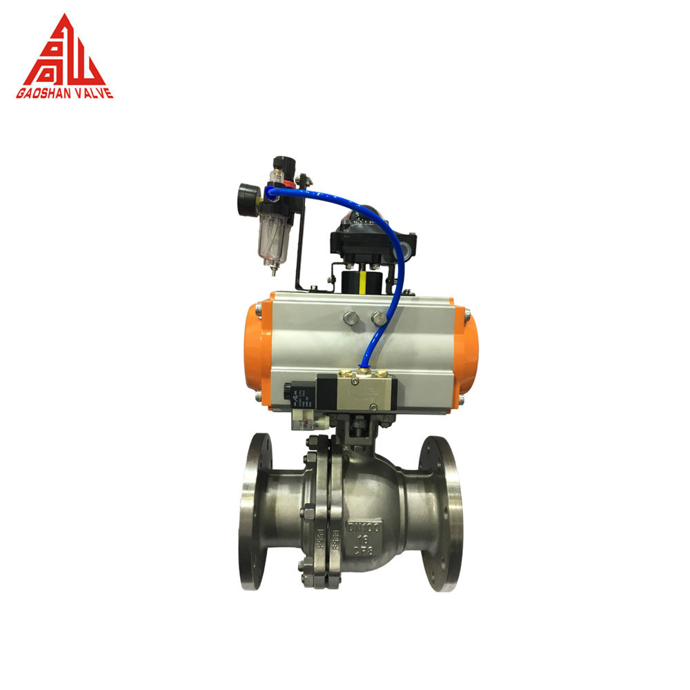 Float Ball Valve SS CF8 PN16 Ball Valve Pneumatic Actuator Stainless Steel Ball Valve DN80