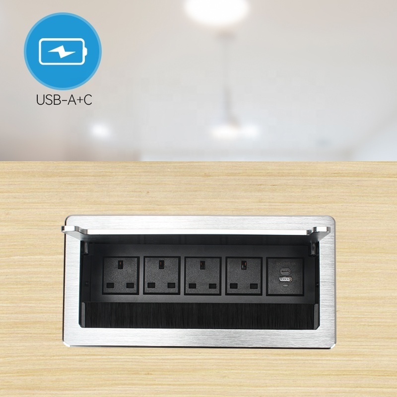 Conference Tabletop Electrical Kitchen Flip Indonesia Socket USB Type C Charging Outlet