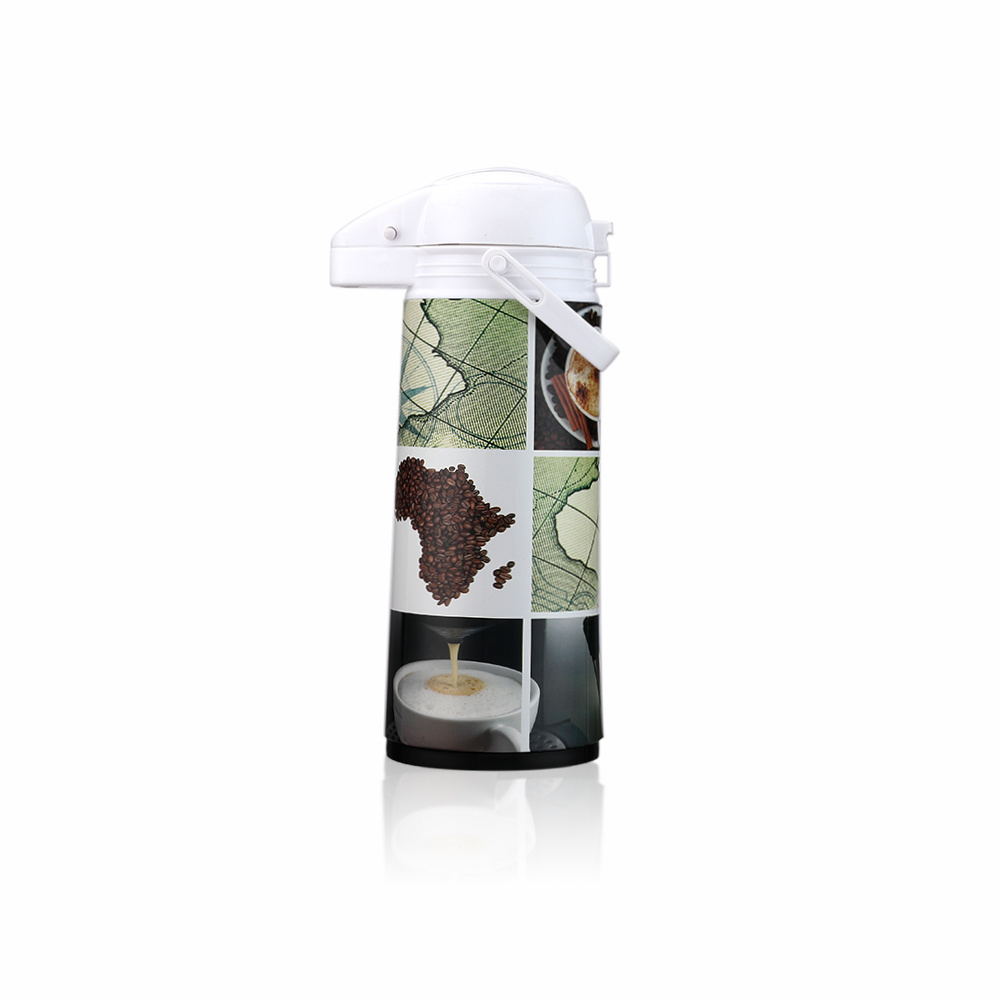 1.9L Flower printing high quality vacuum air pressure water pump pot thermos insulated flask for coffee